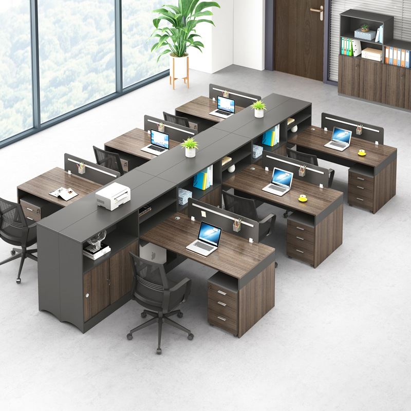 6桌桌椅职员办公室 员工 财务双人四简约4办公桌组合公司现代人位