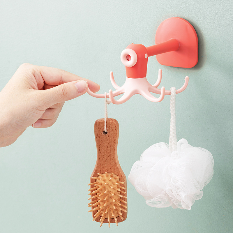 Creative Small Octopus Rotatable Storage Wall-Mounted Sticky Hook