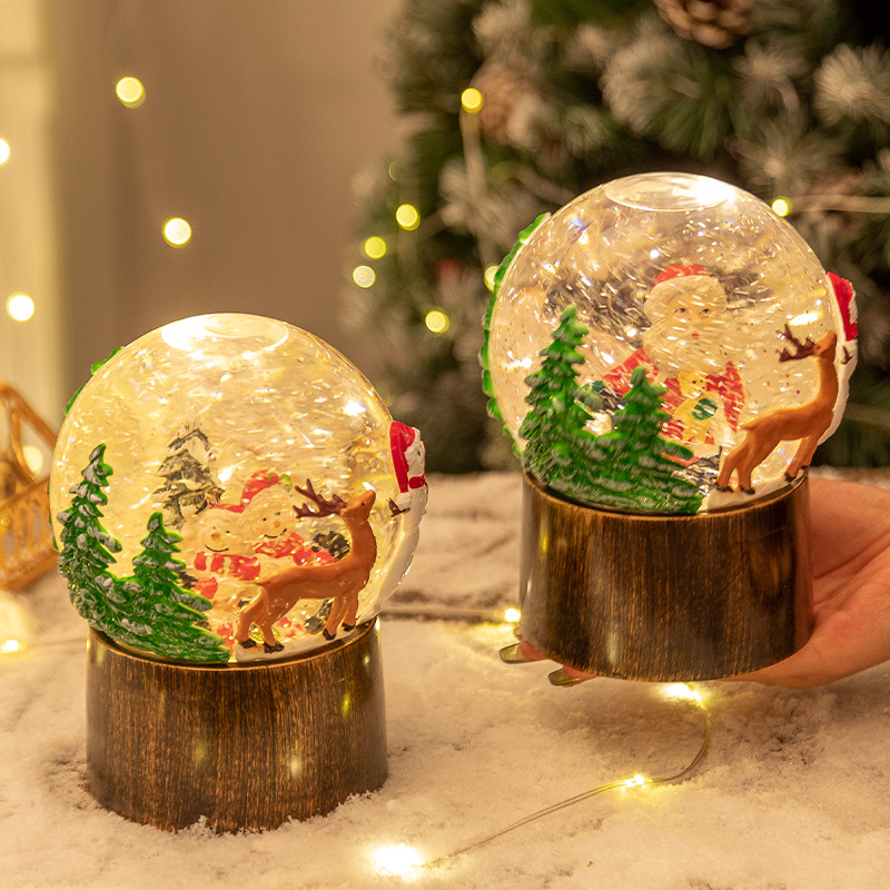 圣诞节装饰品水晶球飘雪雪花灯圣诞八音盒创意圣诞礼物送闺蜜朋友