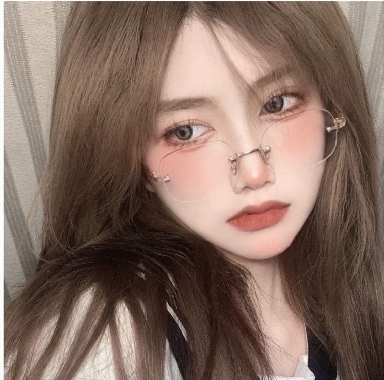 jennie珍妮同款无框眼镜复古墨镜女ins风防蓝光镜框近视镜架装饰