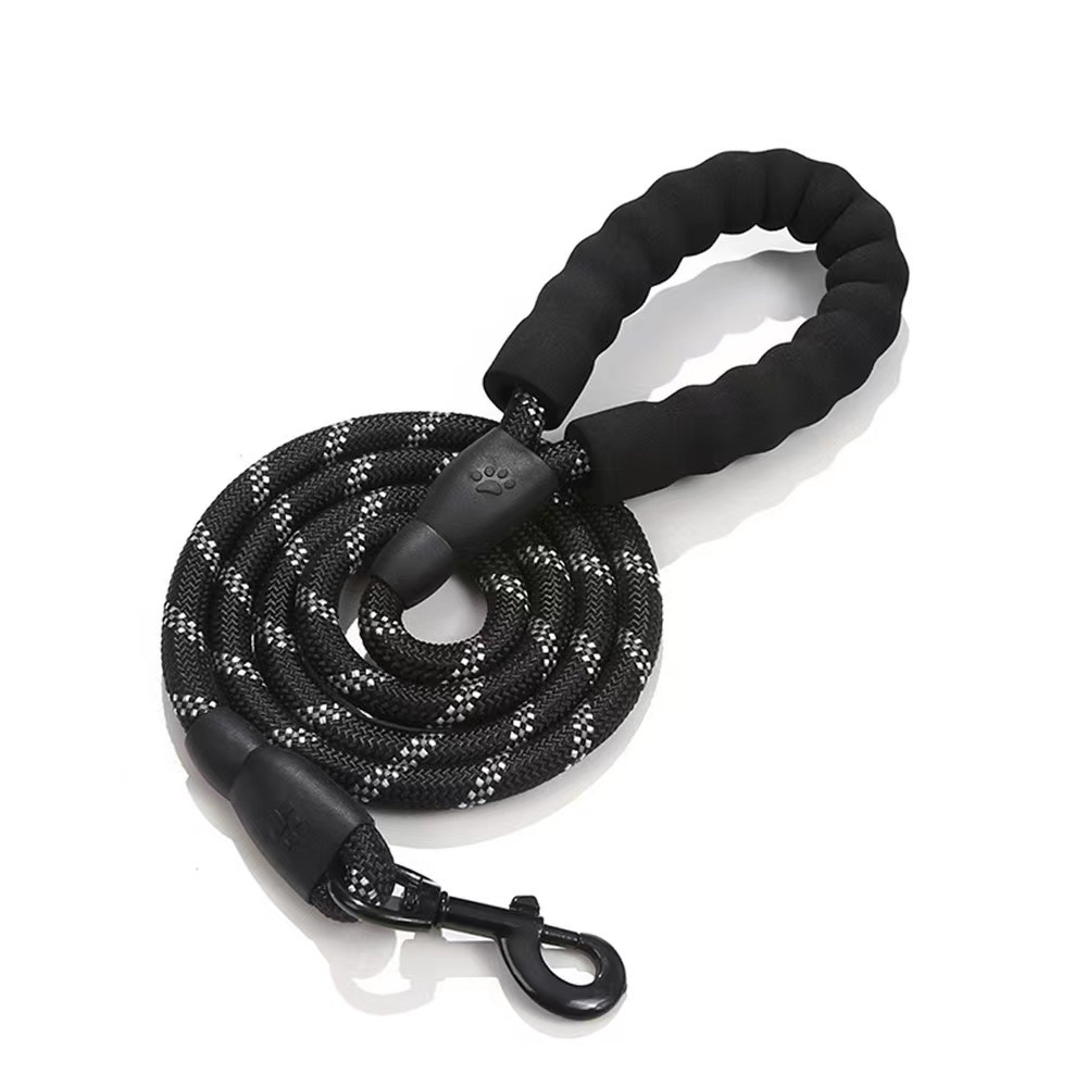 Pet Supplies Reflective Multi-Color Nylon round Rope Dog Chain Dog Pull Belt Foam Handle Medium and Large Dog Dog Traction Rope