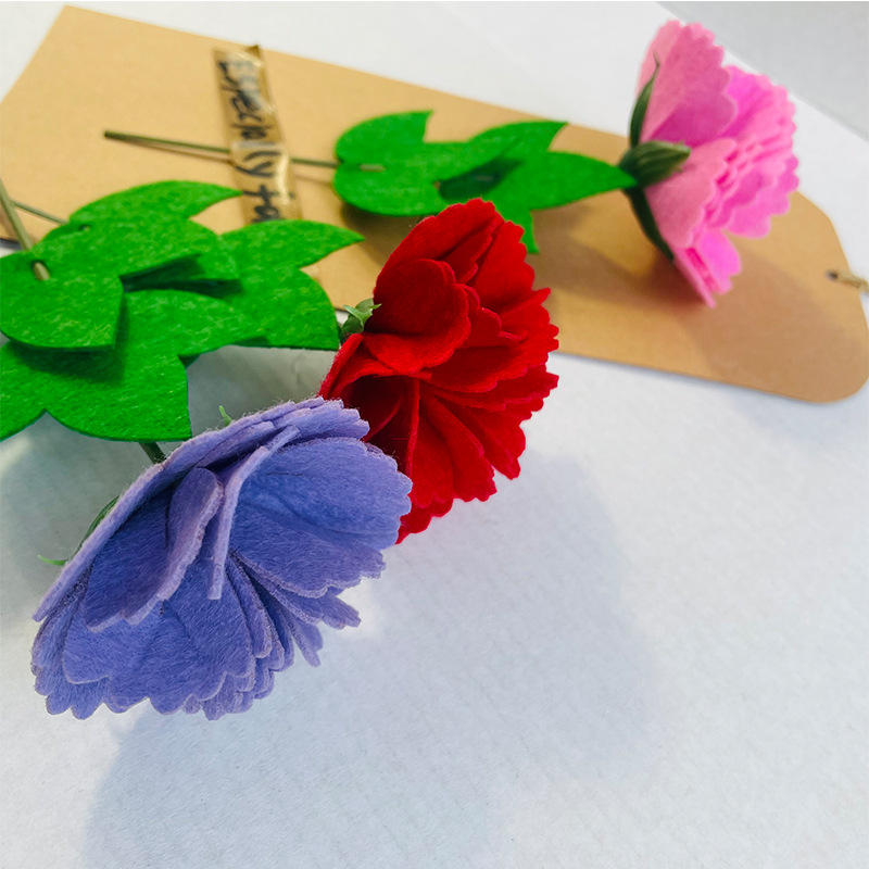 三八妇女节母亲节手工diy材料包不织布康乃馨纸卡吊饰礼物幼儿园