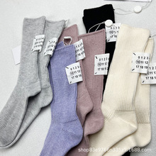 22FWMM6标签袜子女中筒秋冬季加厚保暖羊毛绒小腿堆堆长袜ins同款