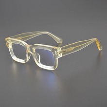 欧美眼镜架男款方形板材复古粗厚边宽边舒适黑色中大脸眼镜框架女