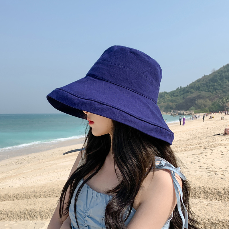 Internet Celebrity Sun-Proof Bucket Hat Women's UV Japanese Sun Hat Summer Big Brim Sun Hat Cover Face Korean Fashion All-Matching