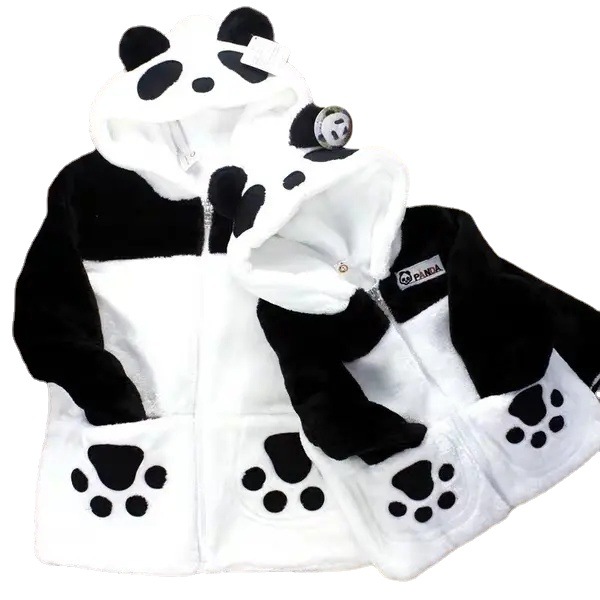 熊猫长袖外套可爱动物长袖黑白连帽亲子四川旅游纪念品外衣服装