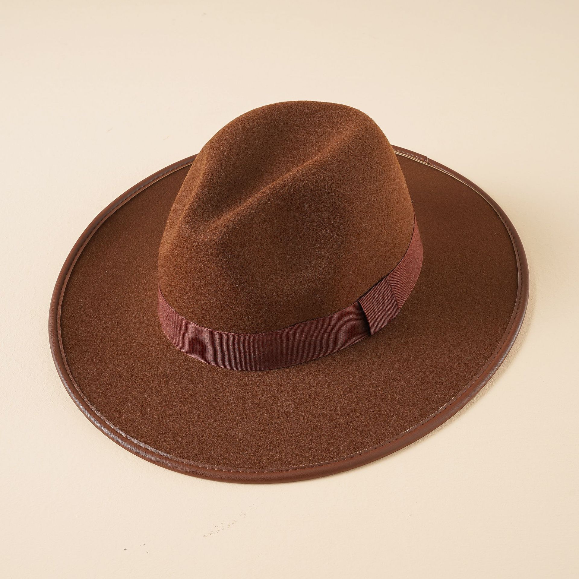 帽子男秋冬藏式礼帽英伦复古爵士帽大码大头围纯色龙凤尼毡帽