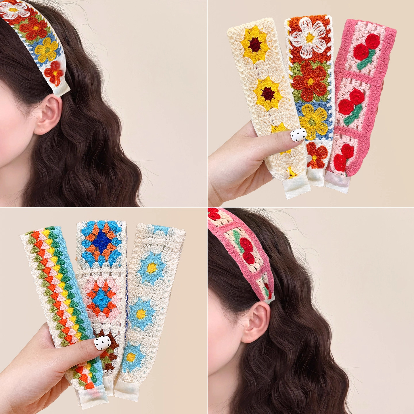 毛线针织魔术头发贴洗脸发带发箍女刘海贴碎发整理神器束发带发饰