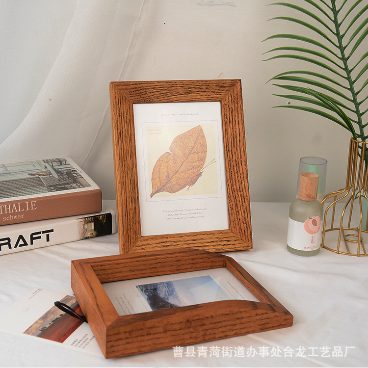 Solid Wood Photo Frame Wooden Wedding Photo Frame Commemorative Photo Frame Specimen Making Picture Frame Table-Top Solid Wood Photo Frame