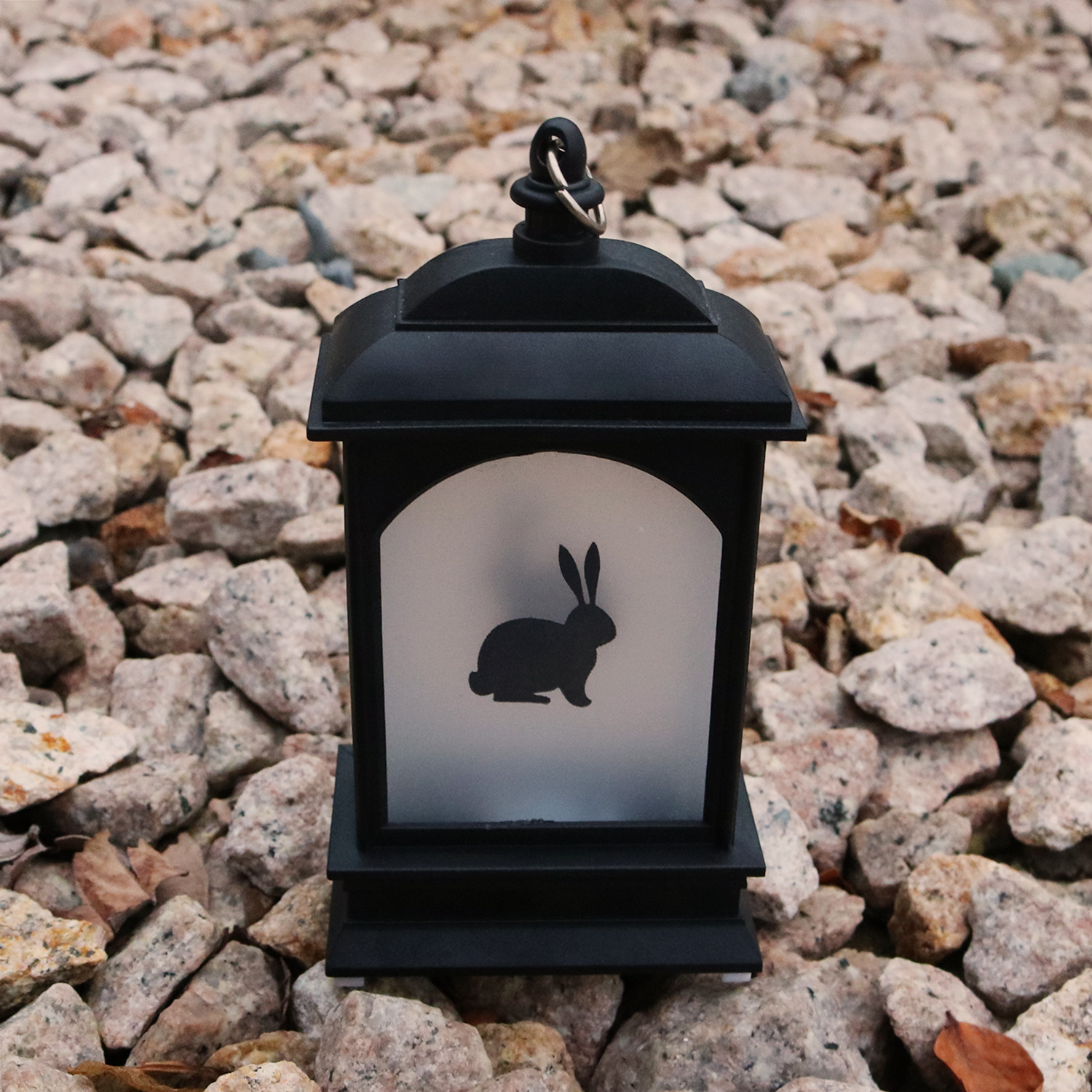 复活节装饰创意家居摆件礼品 印刷兔子小风灯led发光电子小夜灯