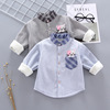[Clever Prince] 2020 Children's clothing shirt Stand collar singleton Children baby Plush Autumn and winter leisure time Manufactor