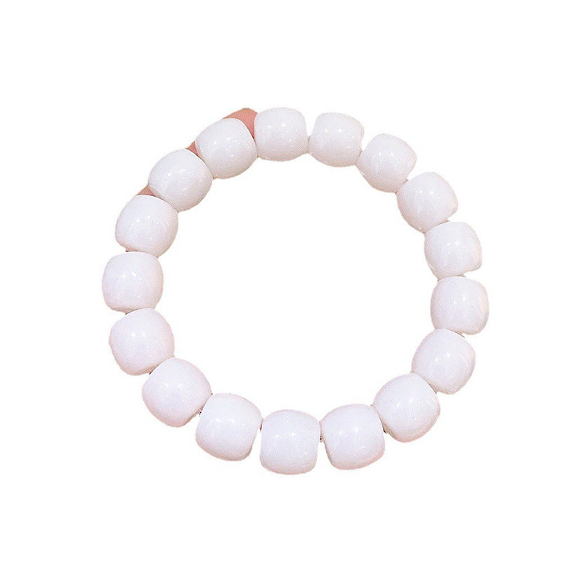 Hand Toy Ball Bracelet Bracelet Ice Transparent White Jade Collectables-Autograph Bracelet Pliable Temperament Colorful Gradient Pink Student Version