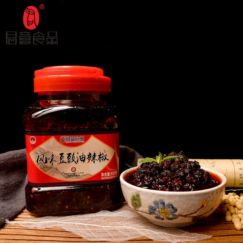 批发豆豉油辣椒老风味豆豉酱下饭菜豆豉瓶装950g香辣豆豉鱼调料