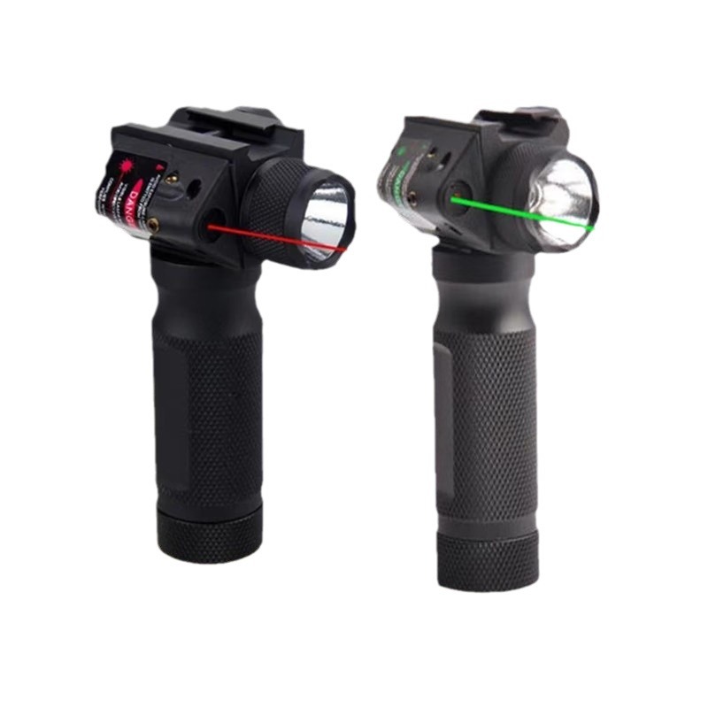 Hand-Operated Flashlight 20mm Clip Mouth Hand-Held Flash Red Laser Led Laser Flashlight Integrated Lower Hanging Flashlight