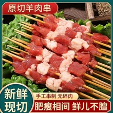 新鲜生鲜羊肉串牛肉串半成品手工羊肉串正宗小羔羊肉串烧烤食材