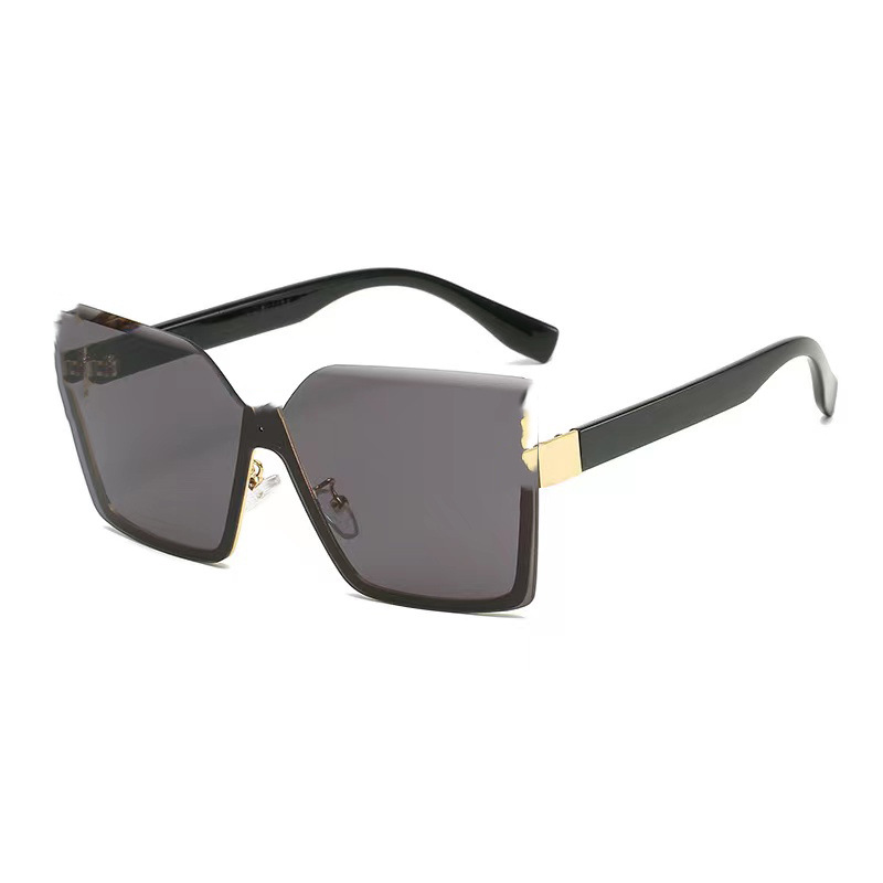 2024 New European and American Half Frame Metal Sunglasses Fashion Slimming Women's Sunglasses Uv Protection Glasses 58163x