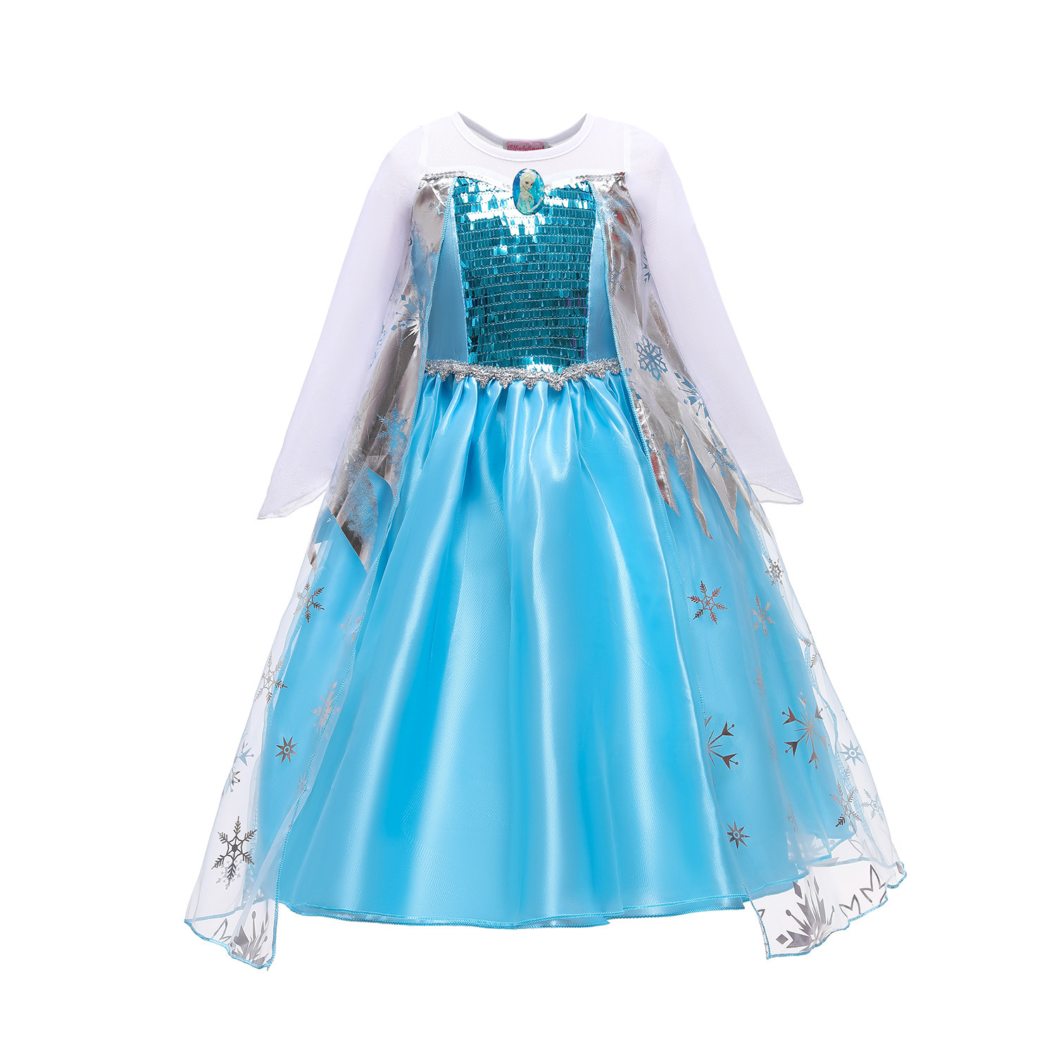 万圣节儿童冰雪奇缘elsa爱莎公主裙生日礼服长袖新款表演服批发
