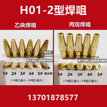 H01-2L焊嘴射吸式焊炬乙炔焊咀 丙烷梅花焊咀黄铜双头/焊割两用炬