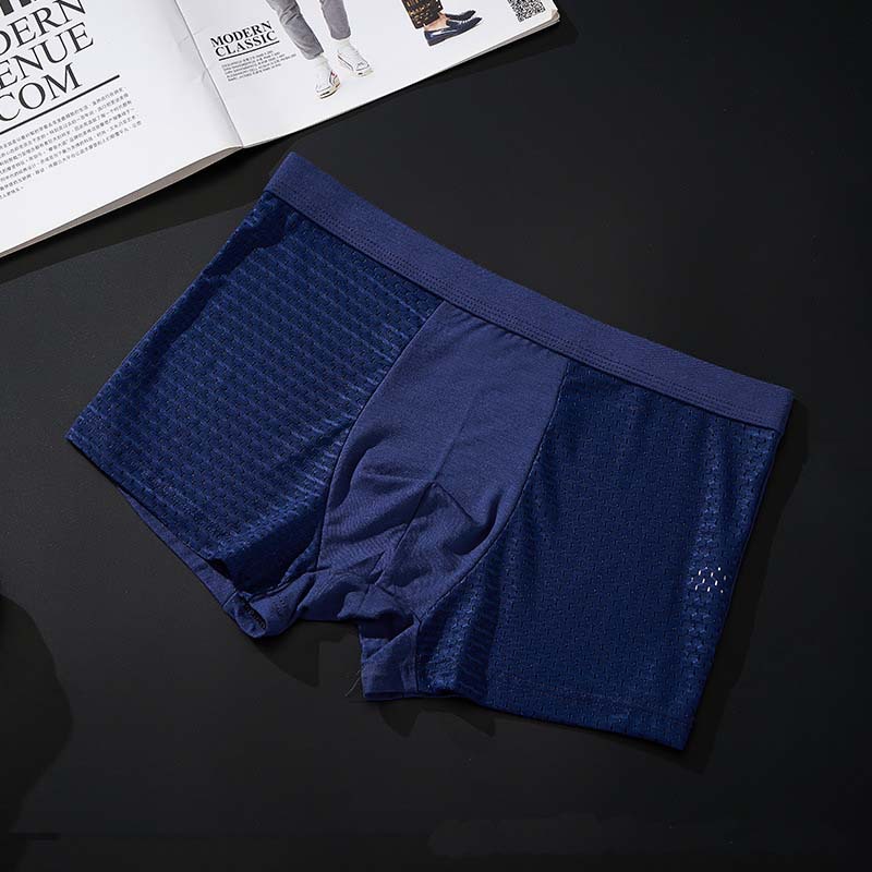 Live Hot Men's Ice Silk Boxer Modal Underwear Summer Mesh Boxer Briefs plus Size Breathable Pants