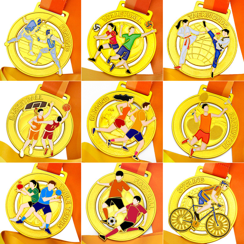 奖牌定 制运动会儿童纪念品奖章跆拳道击剑乒乓球纪念品金属挂牌