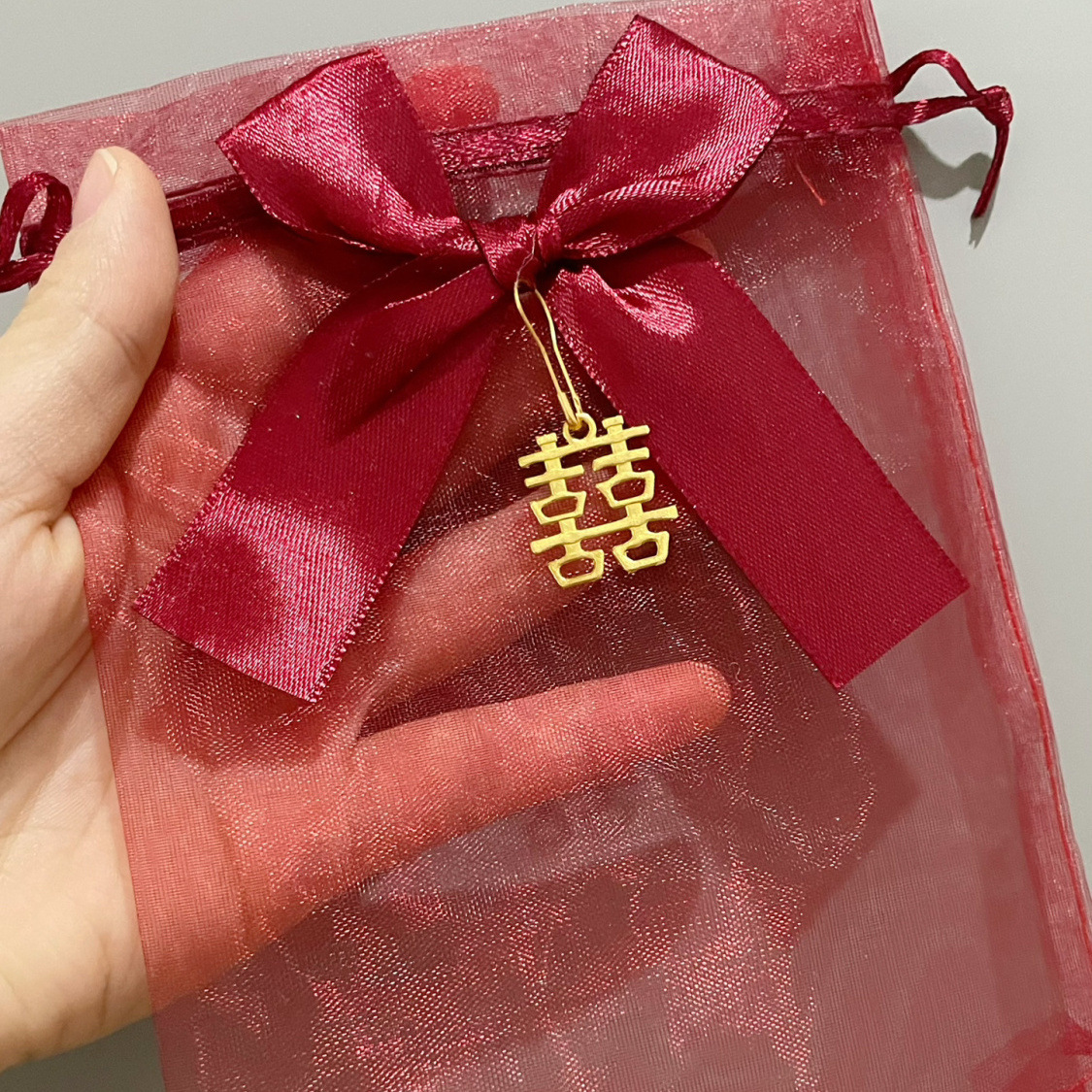 结婚糖果袋喜糖袋中式抽绳纱袋装瓜子花生糖果糖袋子创意结婚喜袋