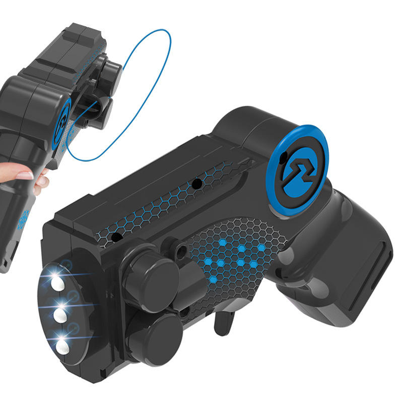 跨境绳索解压枪电动玩具枪玩个毛线320cm绳子套圈发射器充电灯光