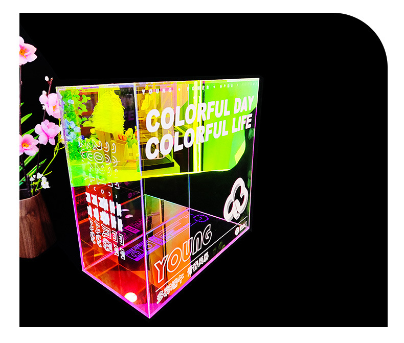 工厂供应七彩变色亚克力制品中秋月饼亚克力礼盒半透炫彩亚克力盒