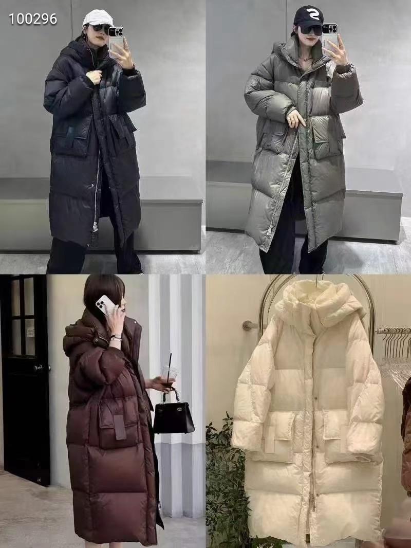 Winter 2023 New National Standard White Duck down Long below the Knee Loose Fashion Thickened Large Quilt down Jacket Coat for Women