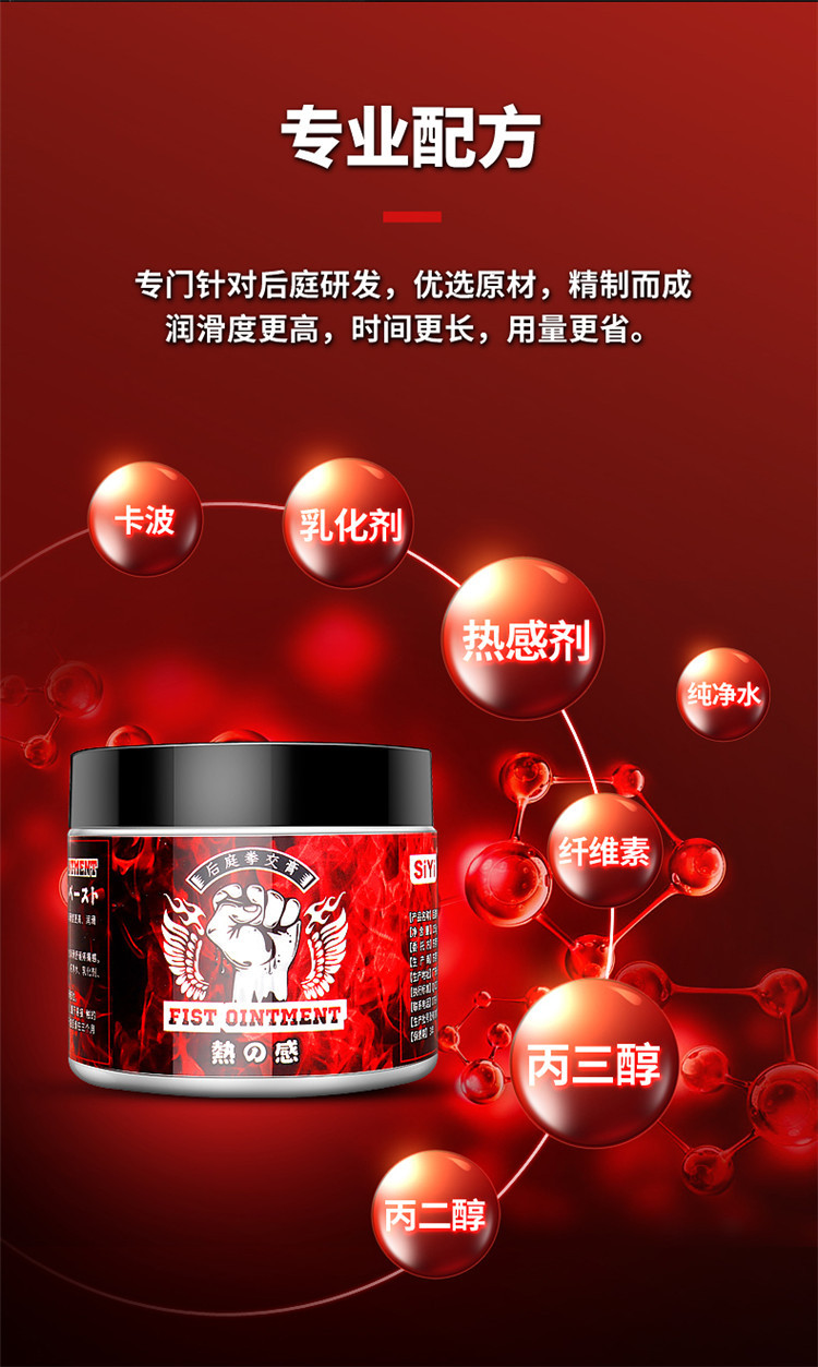 siyi丝翼拳交膏冰热肛门润滑剂后庭膏水溶性润滑膏同志用品润滑油