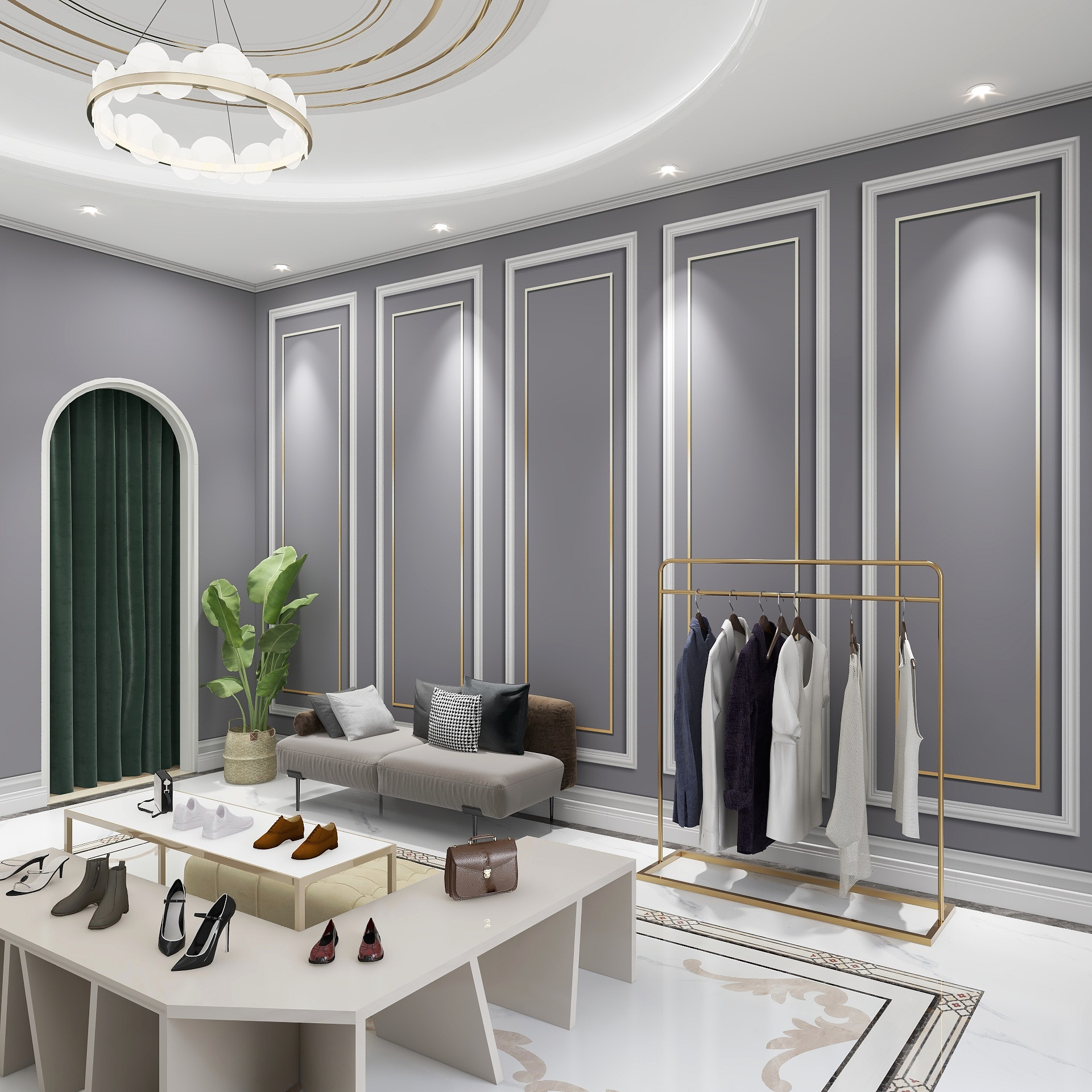 欧式简约时尚边框背景墙纸客厅沙发电视墙壁纸服装店高档酒店壁布