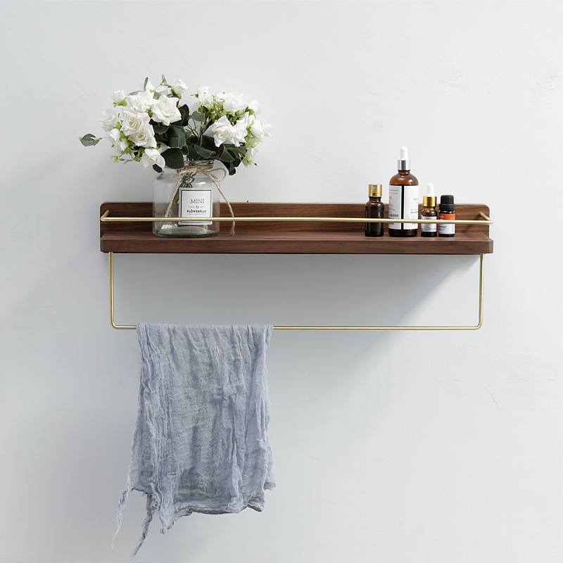 Bathroom Wall-Mounted Storage Rack Decorative Creative Wooden Hotel Toilet Toilet Dresser Storage Rack