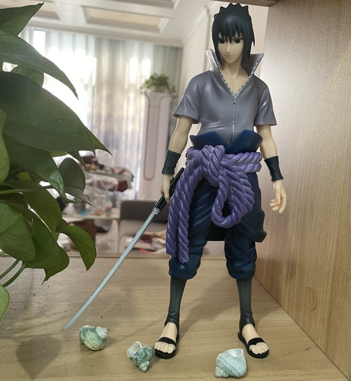 火影忍者宇智波佐助站姿拿剑佐助动漫手办模型摆件批发