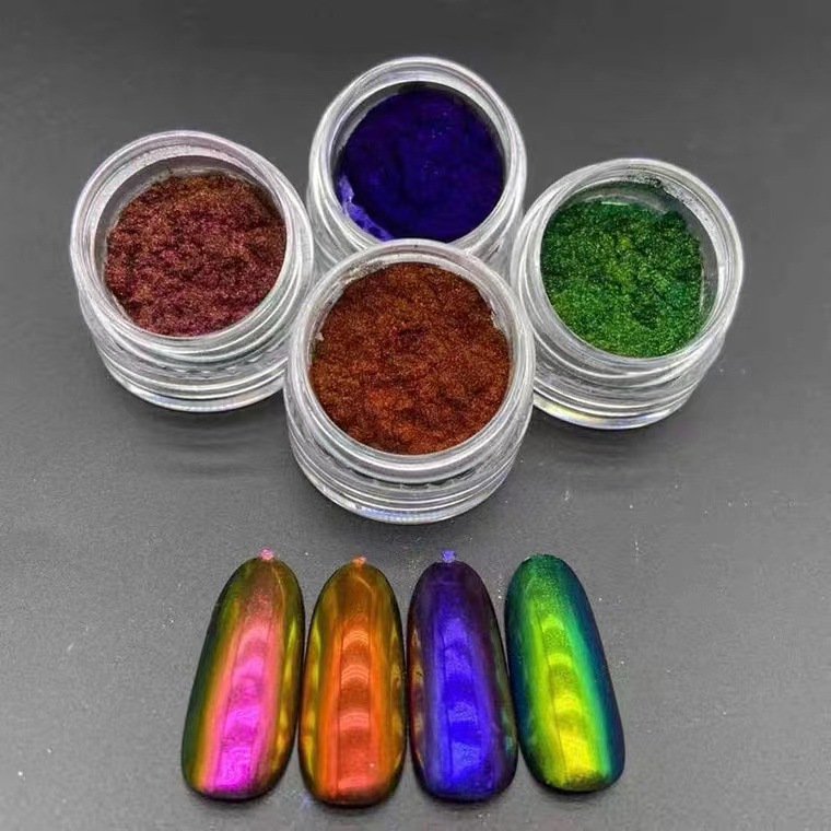 厂家新款光学变色龙粉 美甲喷漆变色粉颜料超级光变色珠光粉批发