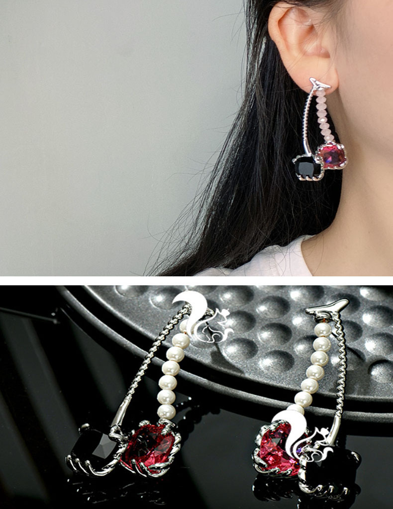 韩版简约几何耳环14k注金微镶小花耳钉 气质百搭淡水珍珠多珠耳饰