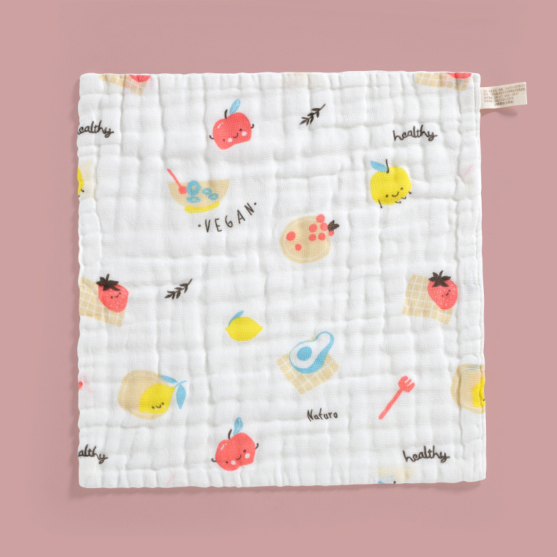 Kids' Towel Pure Cotton Gauze Baby and Infant Face Cloth Six-Layer High Density 30*30 Square Scarf Soft Absorbent Towel