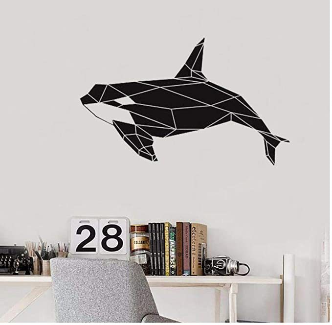 geometric whale几何鲸鱼墙贴花wall decor跨境亚马逊ebaydw11986