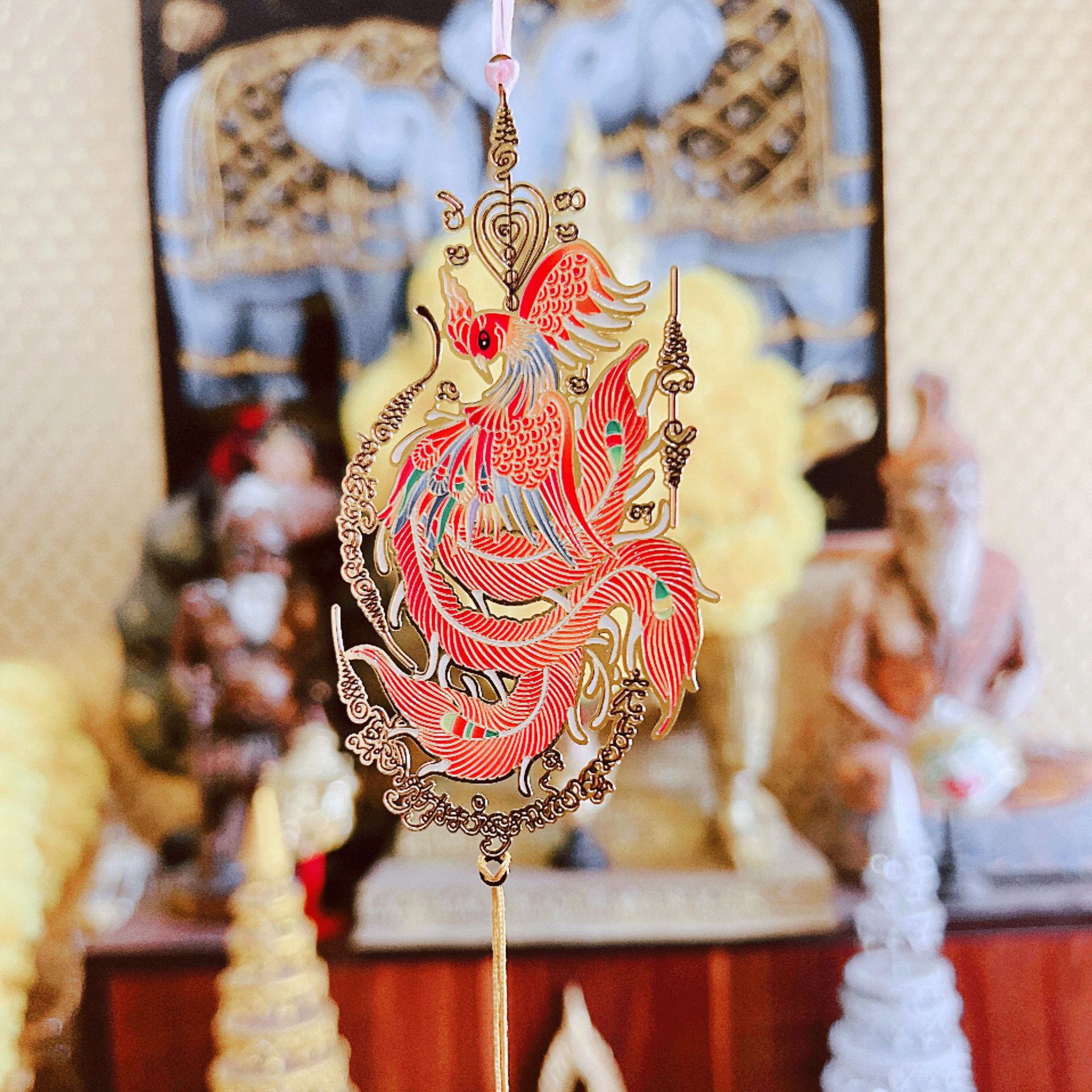 泰国佛牌 浴火凤凰符片 车挂 车饰