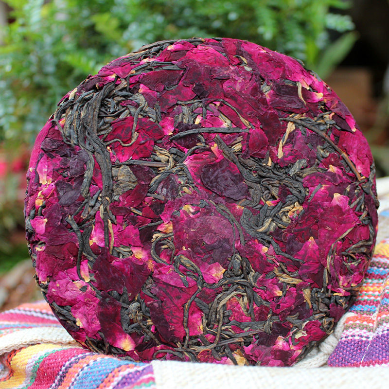 云南 重瓣红玫瑰花茶滇红普洱生茶 包邮 玫瑰花茶 200g/饼-阿里巴巴