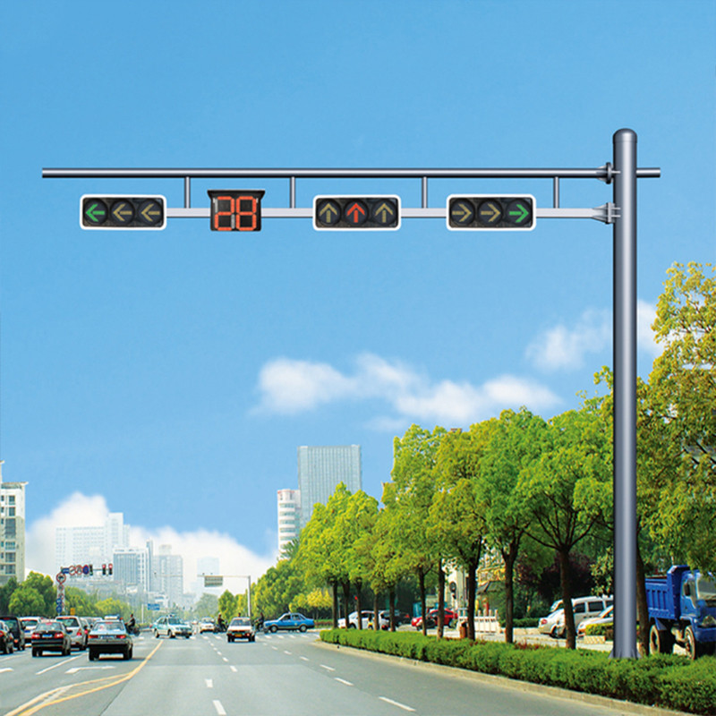 定制道路交通信号灯杆 八角杆指示led红绿灯杆道路机动车行信号