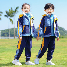 中小学生校服秋冬套装加绒冲锋衣三合一儿童班服幼儿园园服老师服