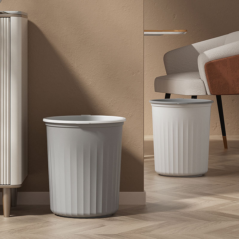 Household Kitchen Trash Can Good-looking Simple Living Room Plastic Wastebasket Toilet Toilet Pressure Ring Dust Basket