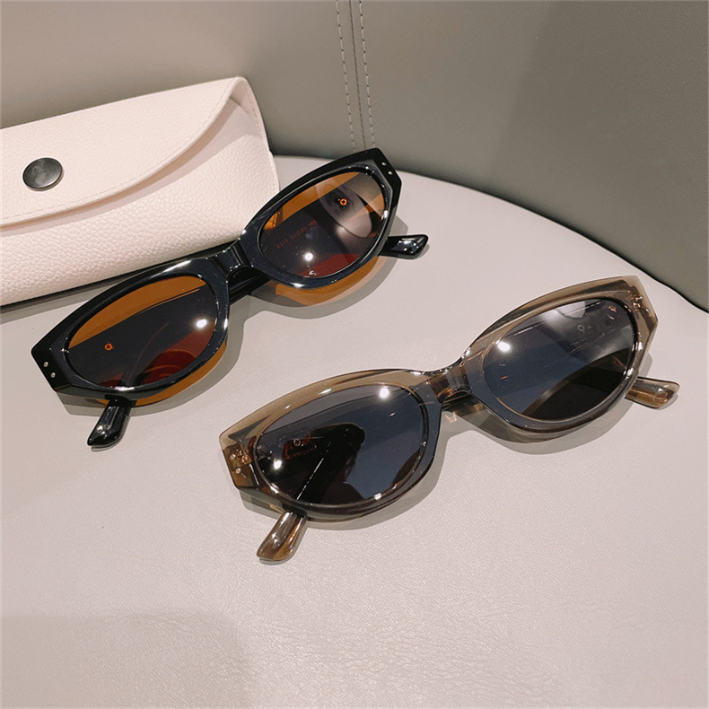 猫眼墨镜女偏光新款高级感潮窄框太阳镜男防晒防紫外线rococ眼镜