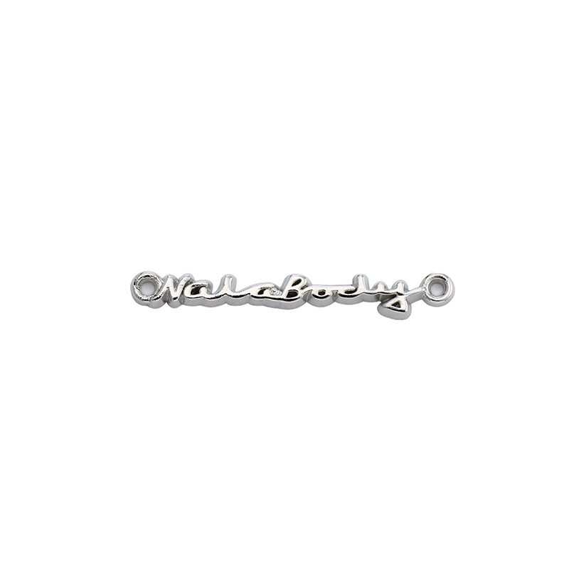 Handbag Custom Metal Pure English Letter Logo Nameplate Exquisite Card Holder Hardware Accessories Perforated Metal Nameplate