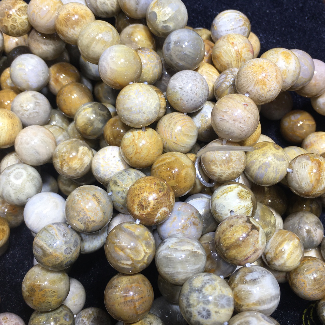 珊瑚玉菊花石手串,尺寸8-16mm都有