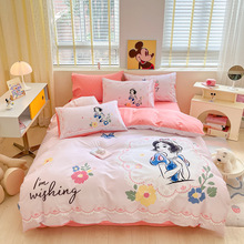 直播大阪纯棉数码印花系列四件套卡通可爱儿童床单被套少女三件套