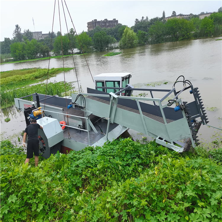 河道水草打捞船 水面漂浮物清理打捞机械 全自动水面保洁船