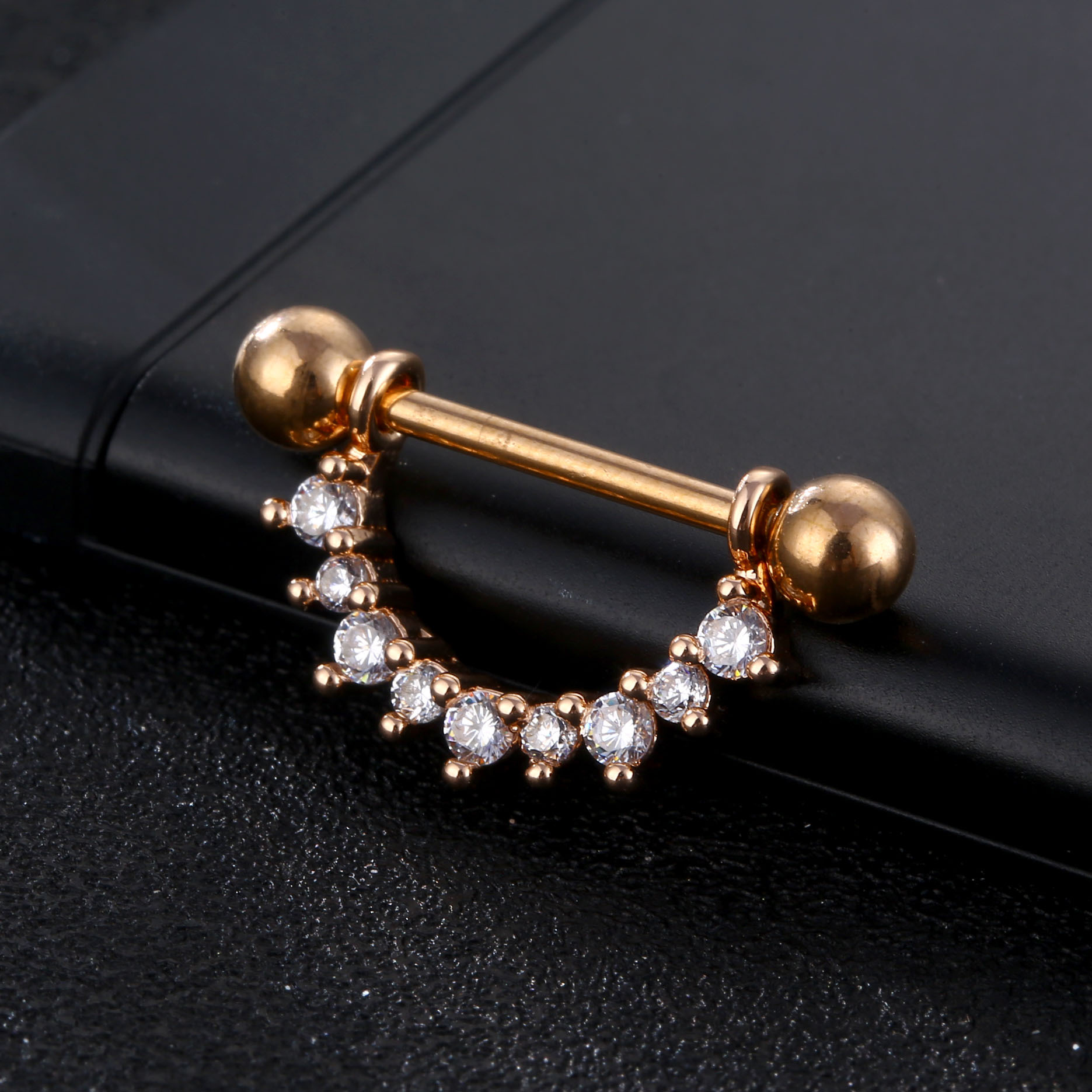 欧美爆款锆石乳环时尚穿刺饰品乳头钉 穿刺饰品 papillary nail