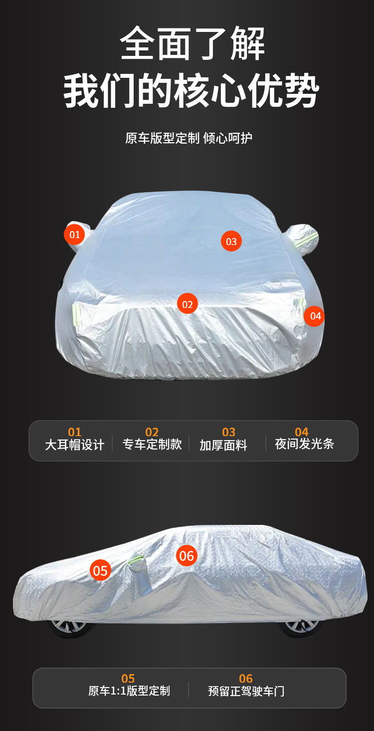 Car Cover Sunscreen Rainproof Heat Insulation Thickened Dustproof Universal
