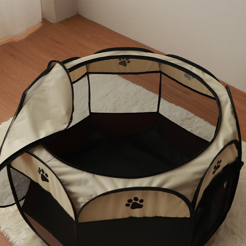 Manufacturer Octagonal Pet Inclosure Folding Fence Oxford Cloth Waterproof Cat Delivery Room Scratch-Resistant Kennel Tent Pet Supplies