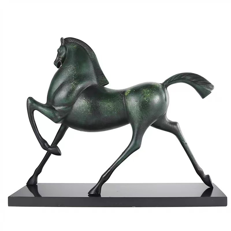 新中式现代抽象创意动物马几何雕塑摆件样板房家居客厅玄关饰品